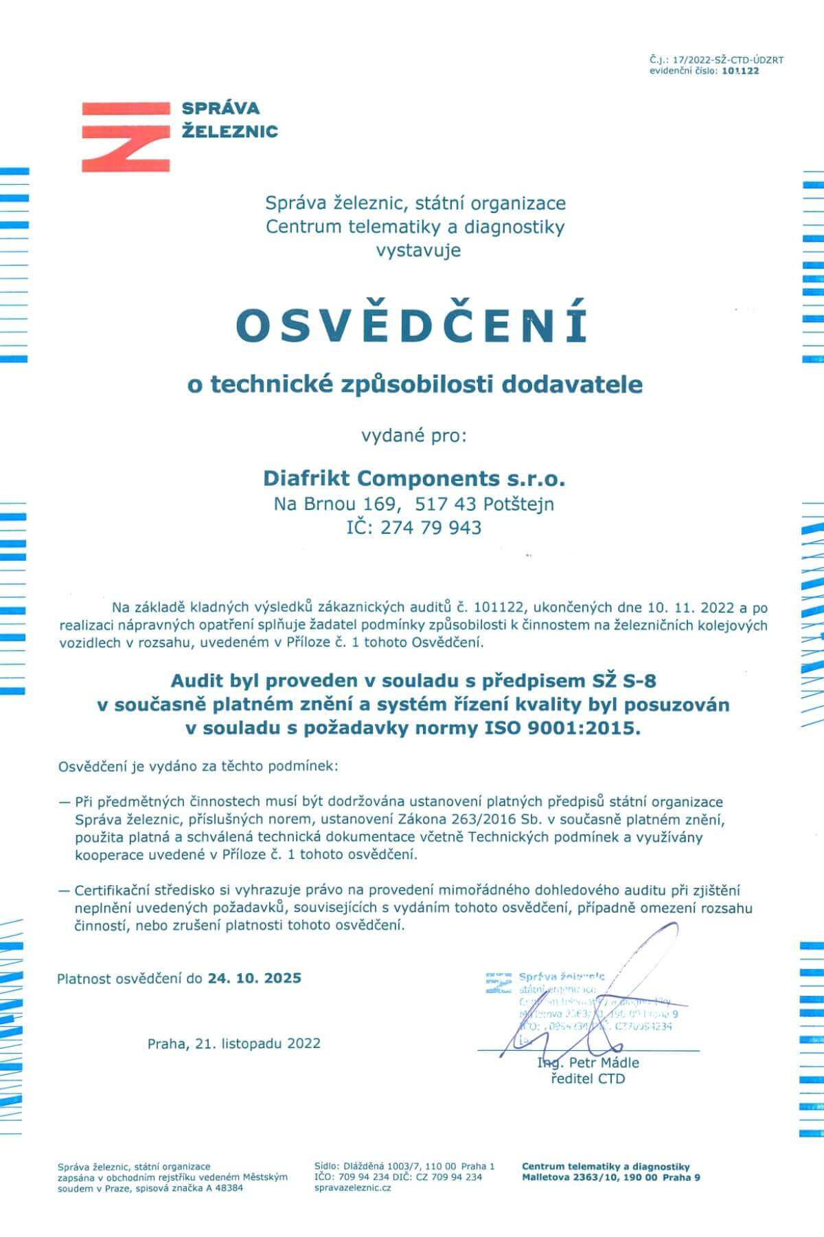 certificat SZDC